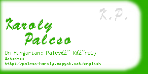 karoly palcso business card